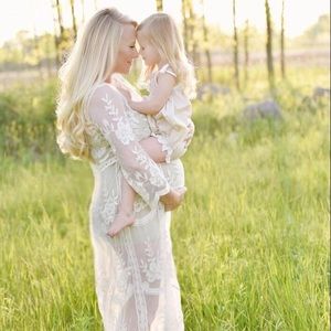 Gorgeous Lace Maternity Sheer Dress